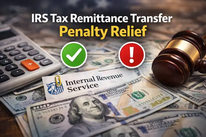 IRS tax remittance transfer penalty relief